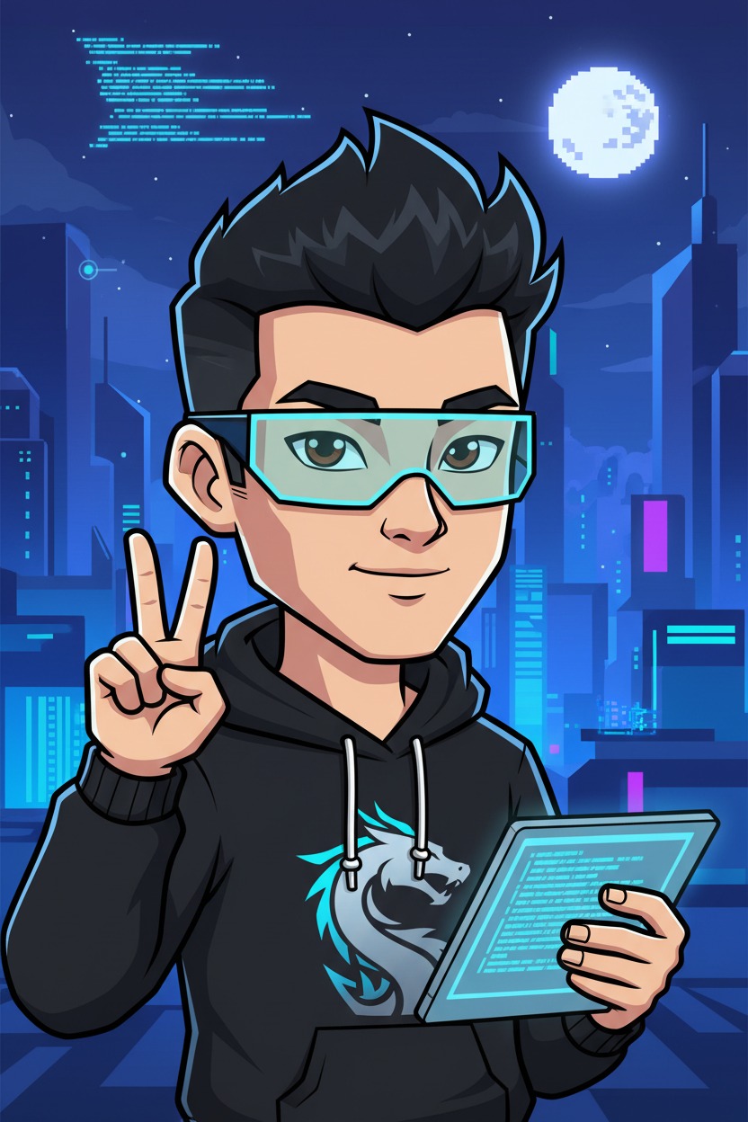Asian male avatar cartoon